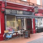 butchers awning red and black