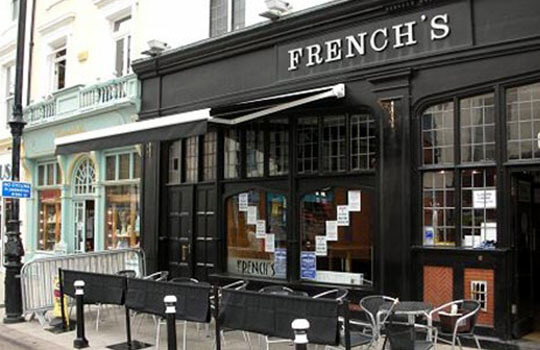 black awning for pub front