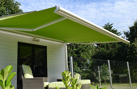 light green garden awning summer house