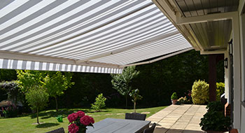 Patio awning providing garden shade